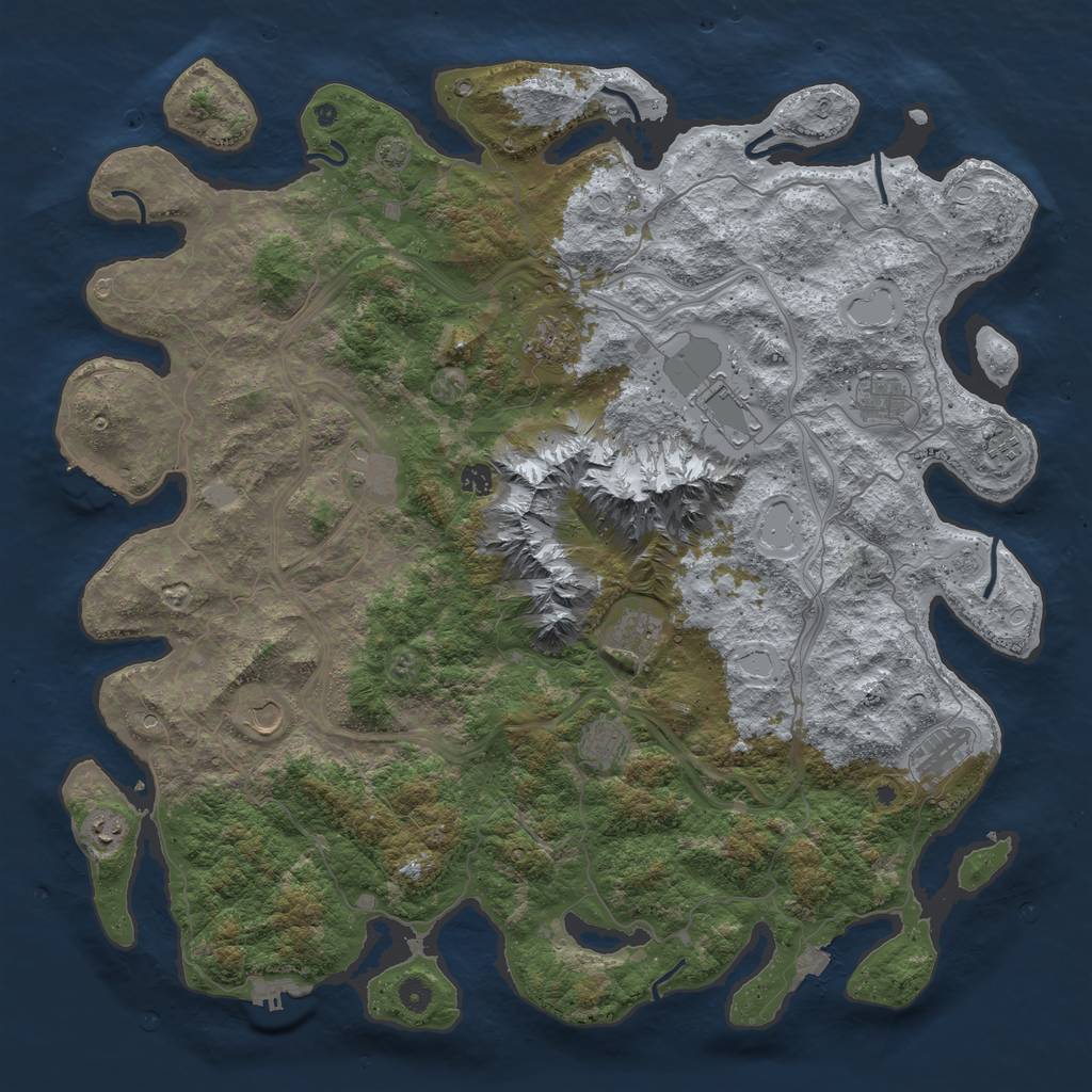 Rust Map: Procedural Map, Size: 5000, Seed: 58454846, 19 Monuments