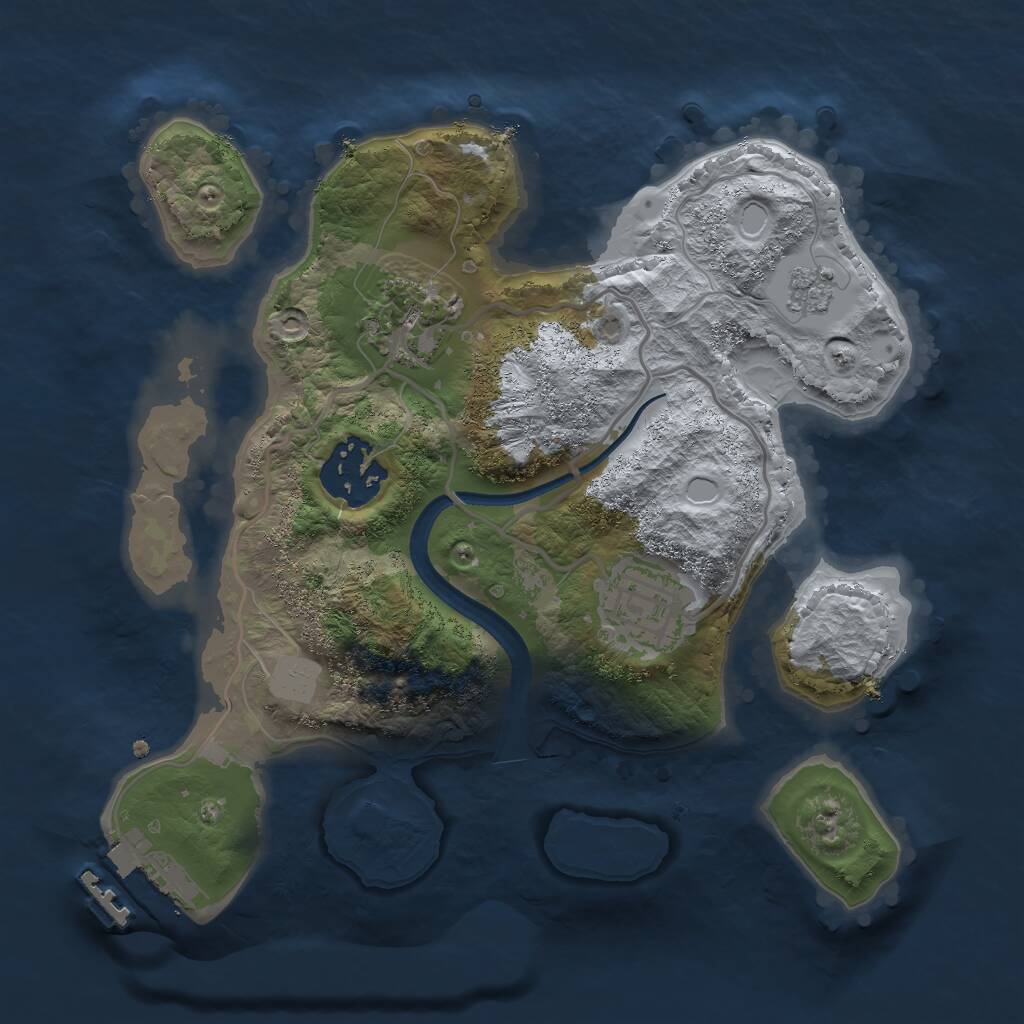 Rust Map: Procedural Map, Size: 2400, Seed: 522098334, 6 Monuments
