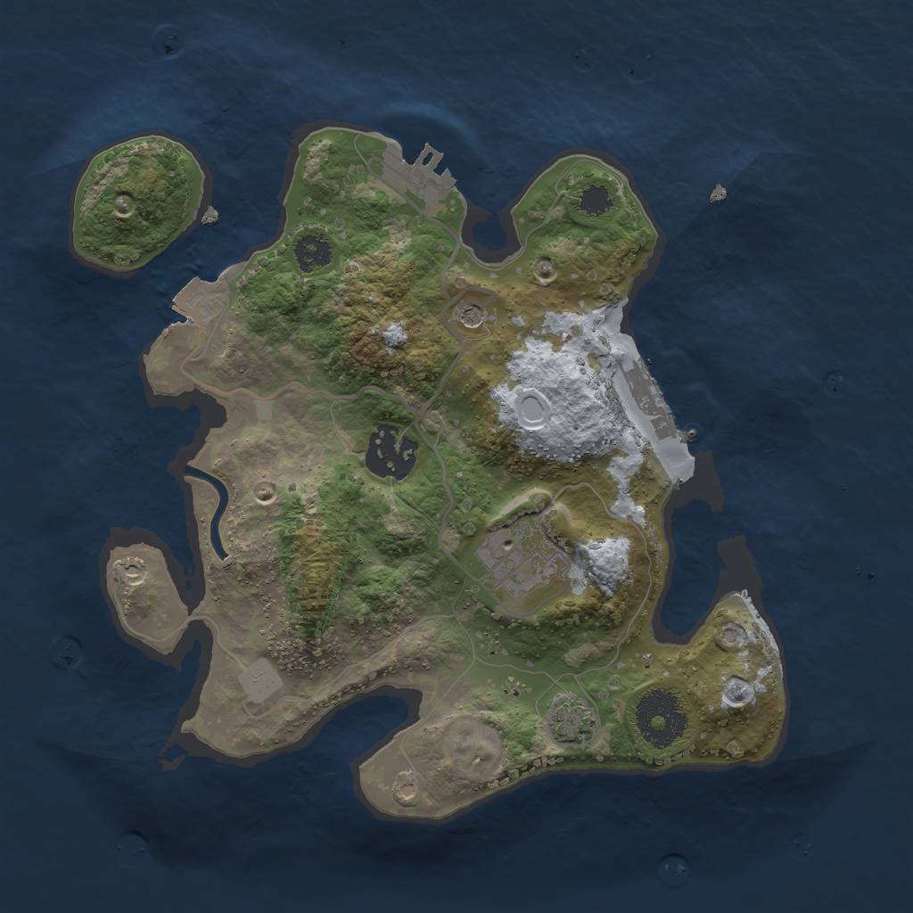 Rust Map: Procedural Map, Size: 2600, Seed: 737159174, 9 Monuments