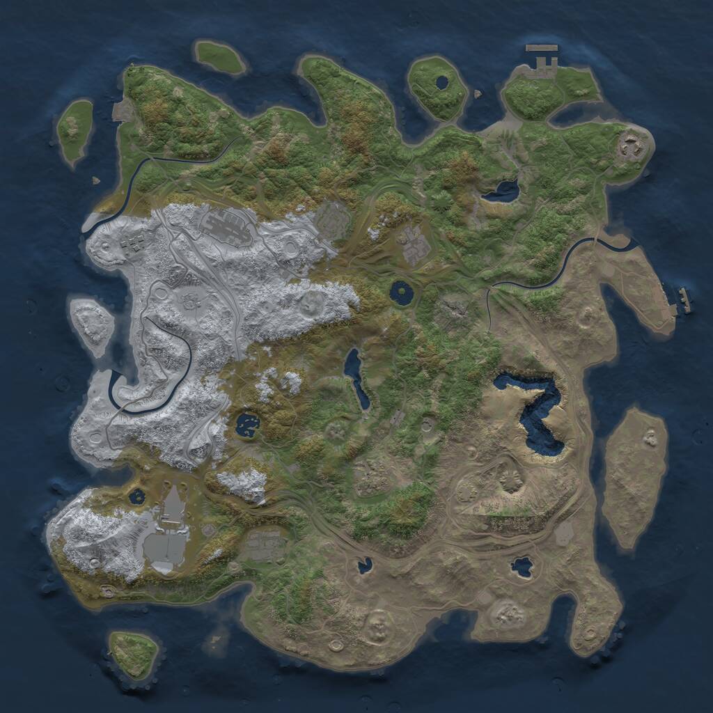 Rust Map: Procedural Map, Size: 4500, Seed: 32417767, 15 Monuments