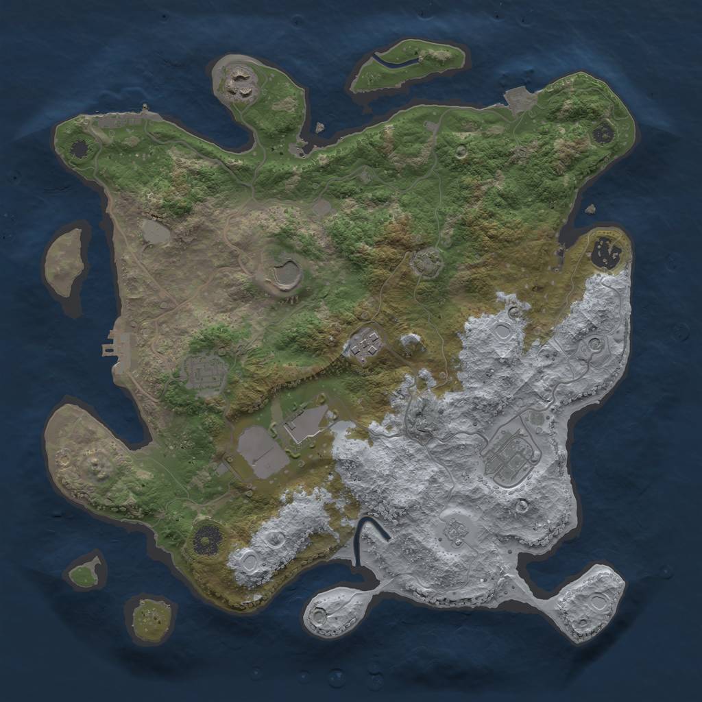 Rust Map: Procedural Map, Size: 3500, Seed: 1038571, 15 Monuments