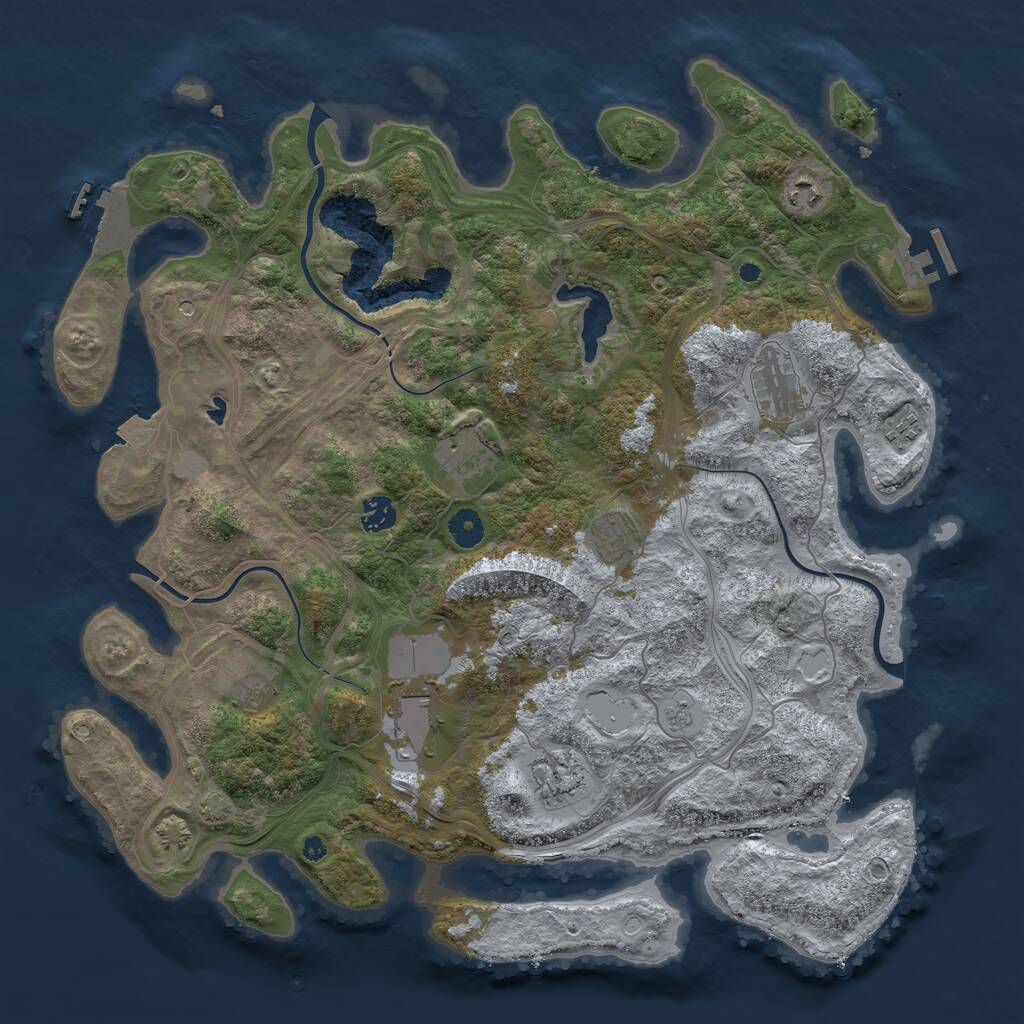 Rust Map: Procedural Map, Size: 4250, Seed: 93578345, 15 Monuments