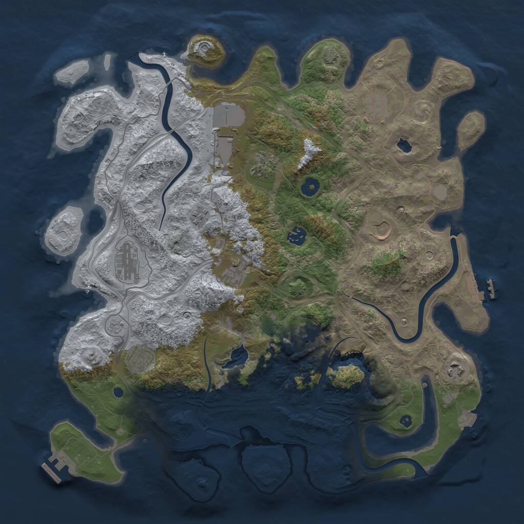 Rust Map: Procedural Map, Size: 4250, Seed: 25856724, 17 Monuments