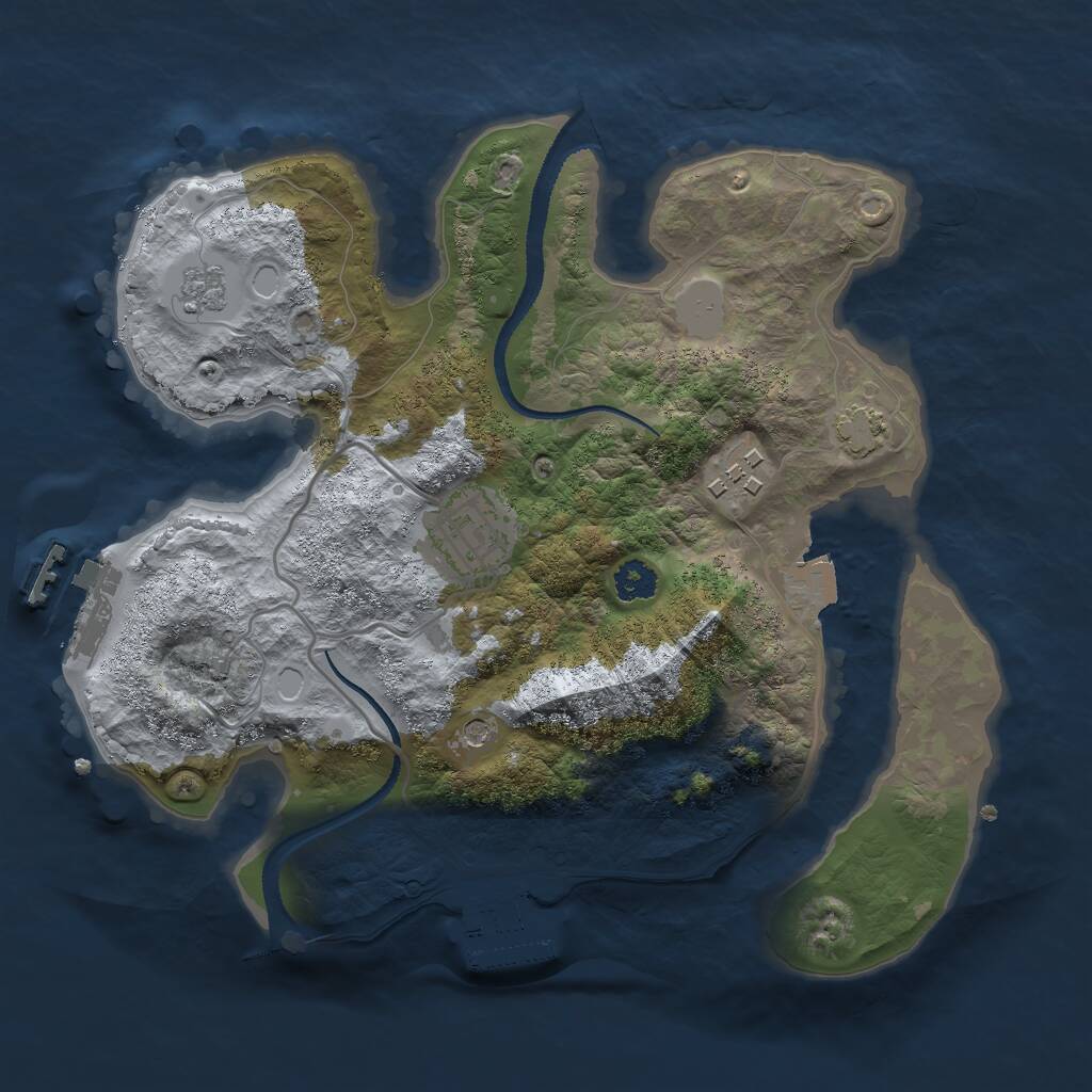 Rust Map: Procedural Map, Size: 2600, Seed: 832809327, 8 Monuments