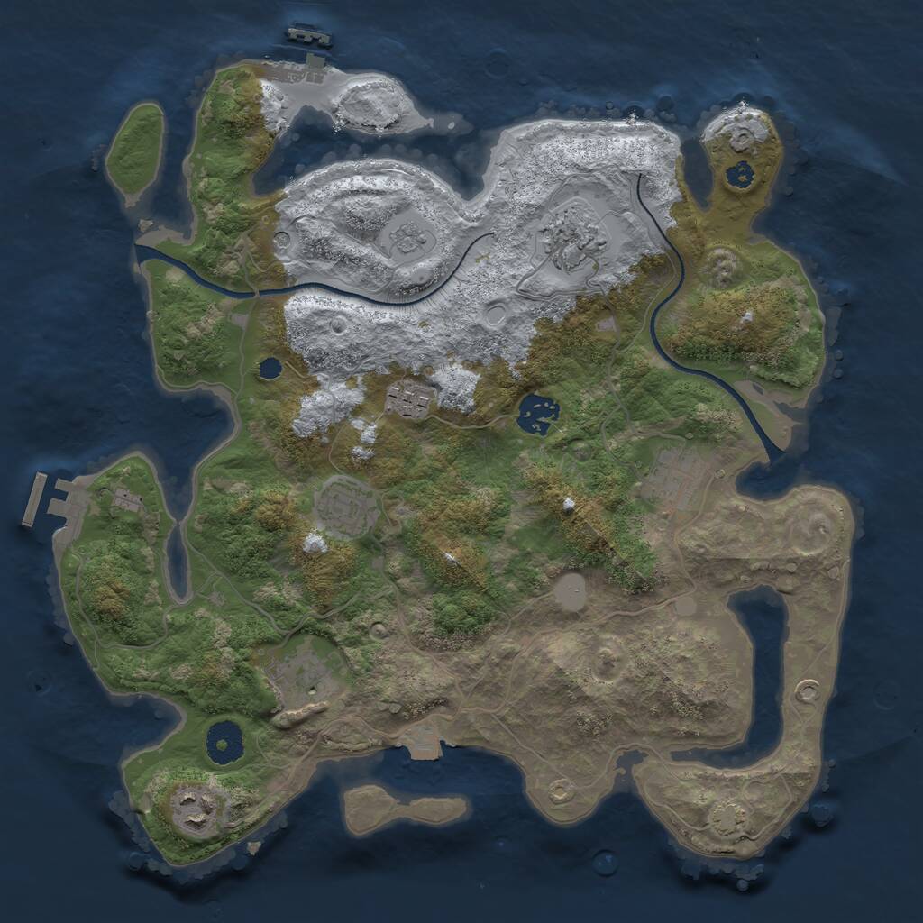 Rust Map: Procedural Map, Size: 3400, Seed: 43730146, 13 Monuments
