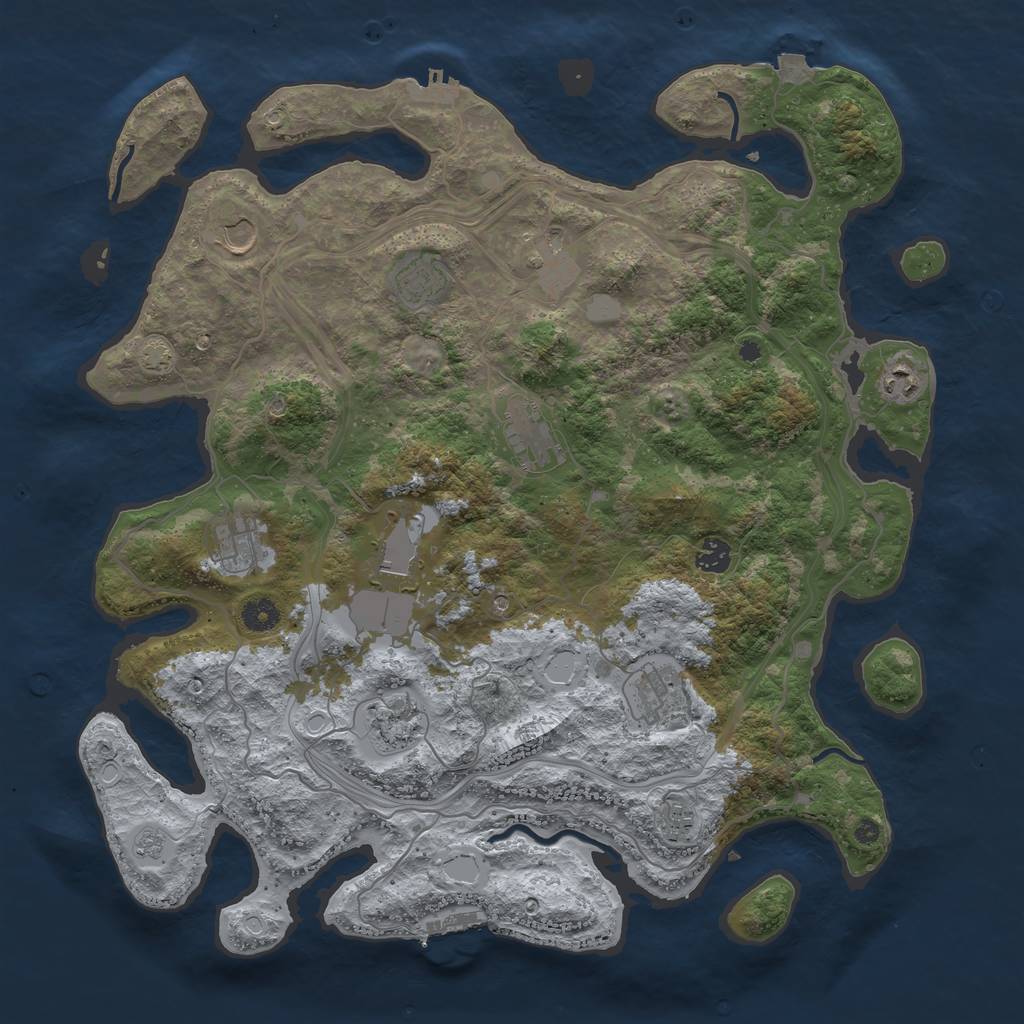 Rust Map: Procedural Map, Size: 4300, Seed: 16567019, 19 Monuments