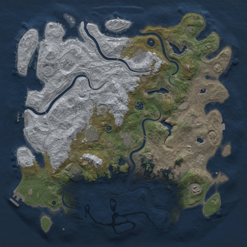 Rust Map: Procedural Map, Size: 4500, Seed: 771758775, 15 Monuments