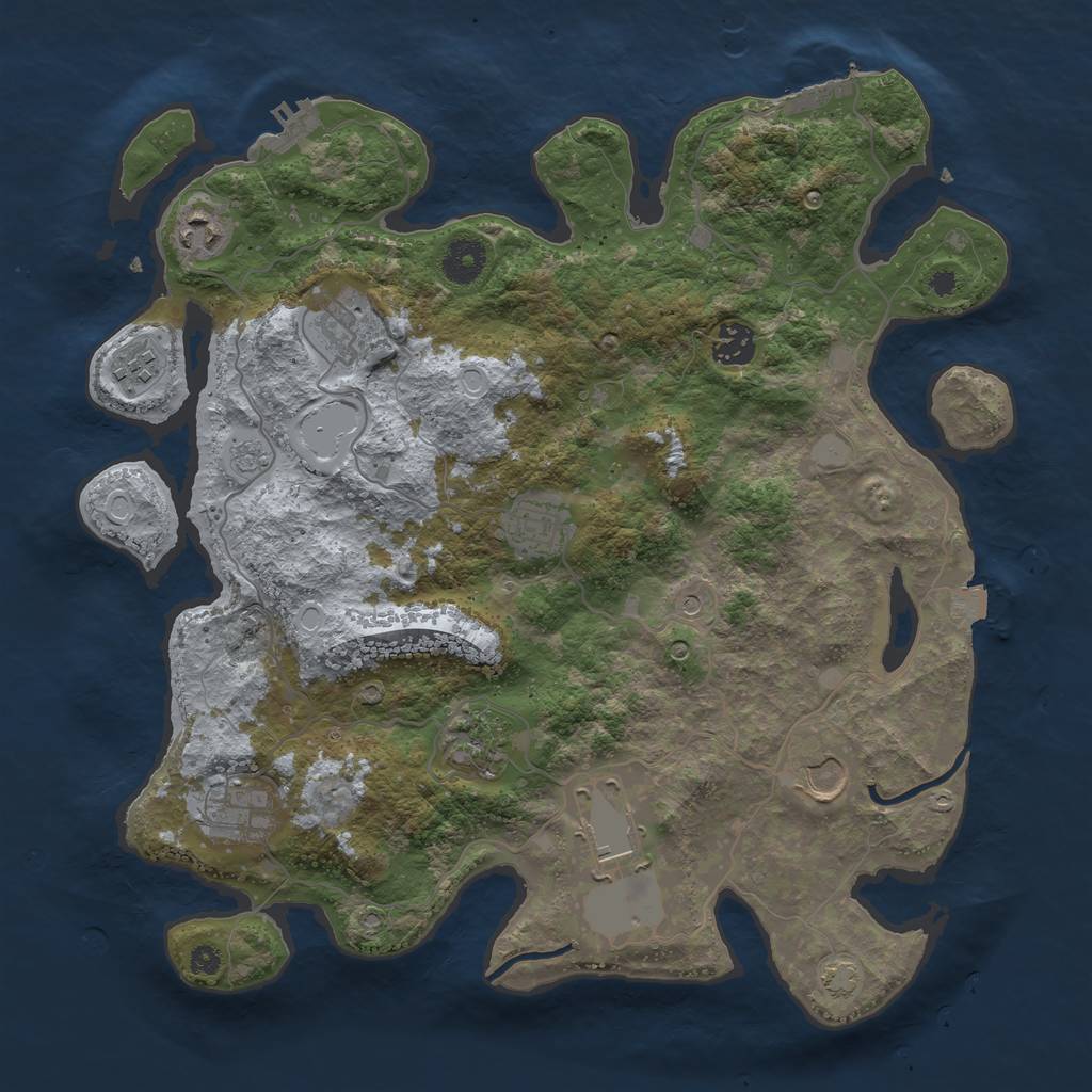 Rust Map: Procedural Map, Size: 3700, Seed: 52132295, 17 Monuments
