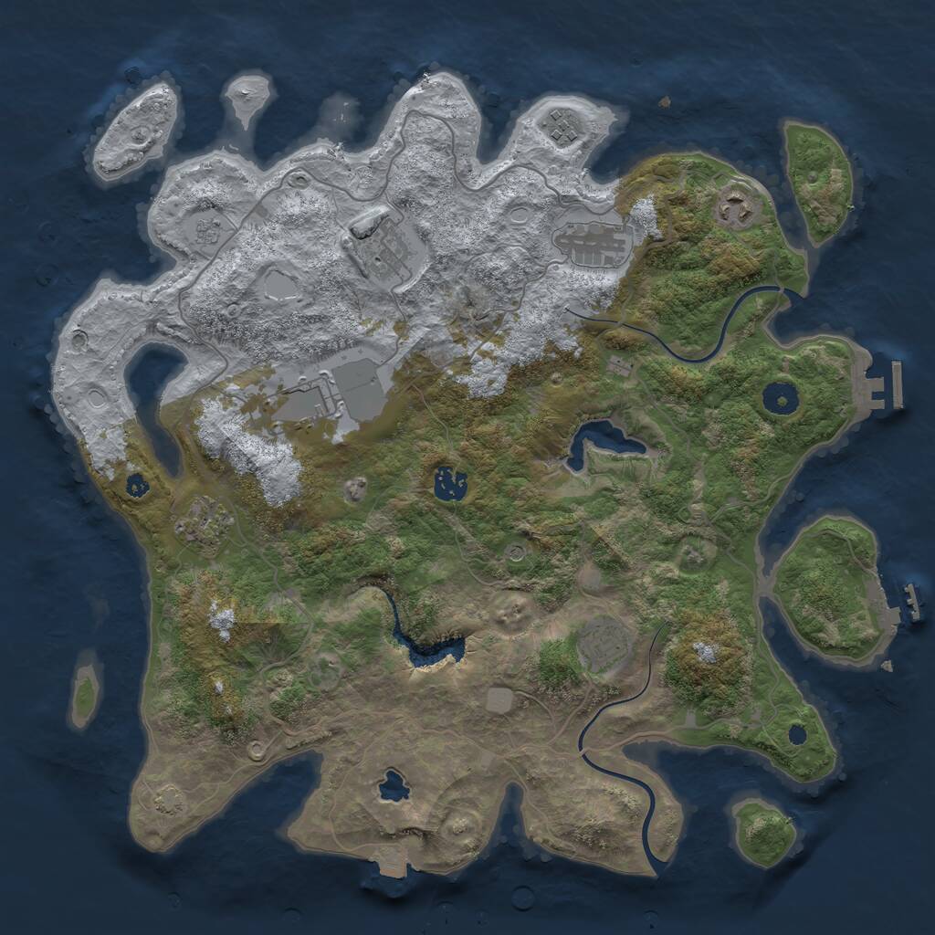 Rust Map: Procedural Map, Size: 4000, Seed: 813411743, 14 Monuments