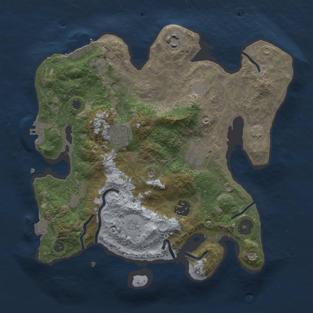 Rust Map: Procedural Map, Size: 3000, Seed: 1617910056, 12 Monuments