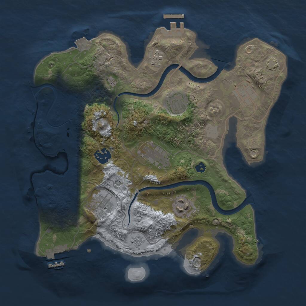 Rust Map: Procedural Map, Size: 3000, Seed: 1617910056, 13 Monuments