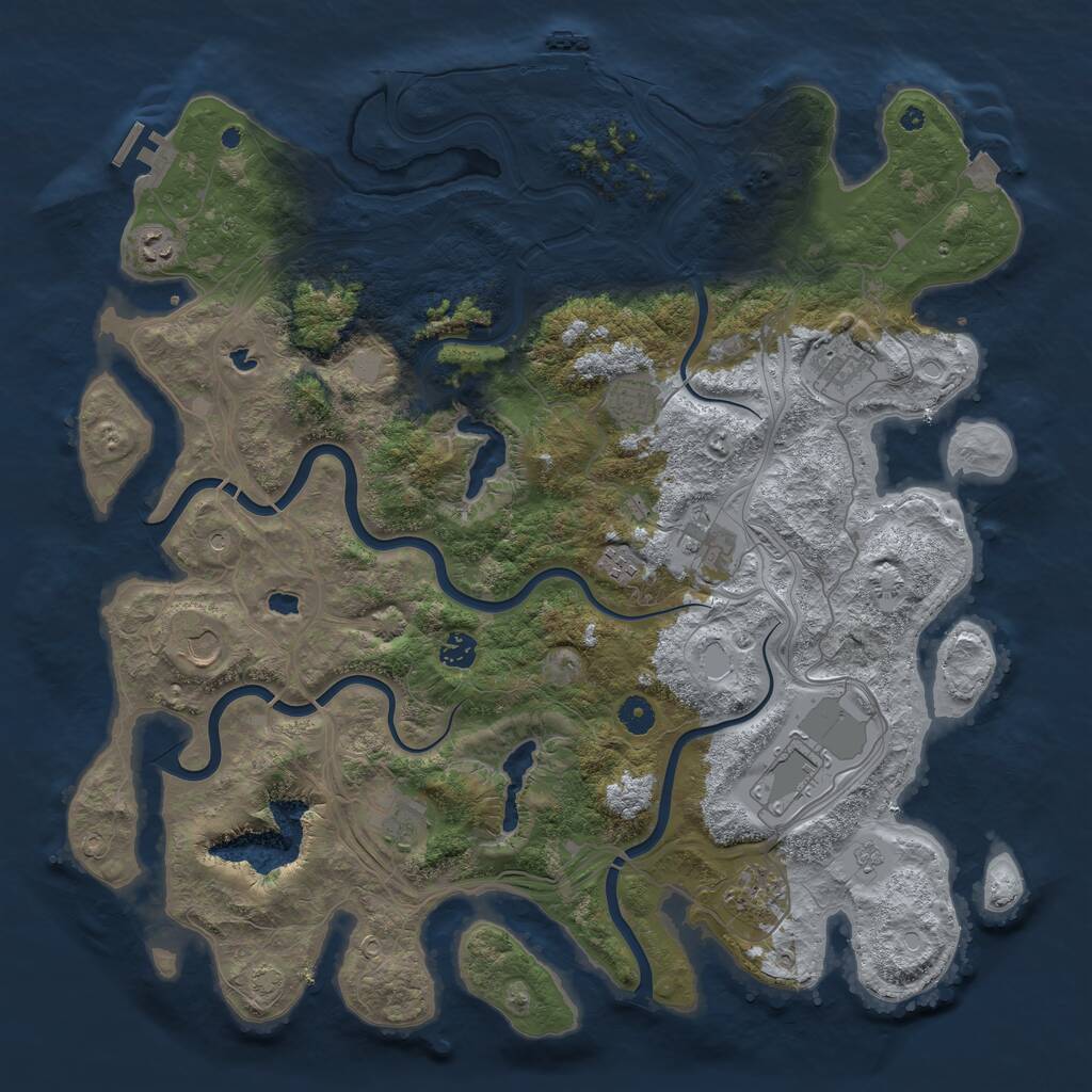Rust Map: Procedural Map, Size: 4500, Seed: 124241722, 16 Monuments
