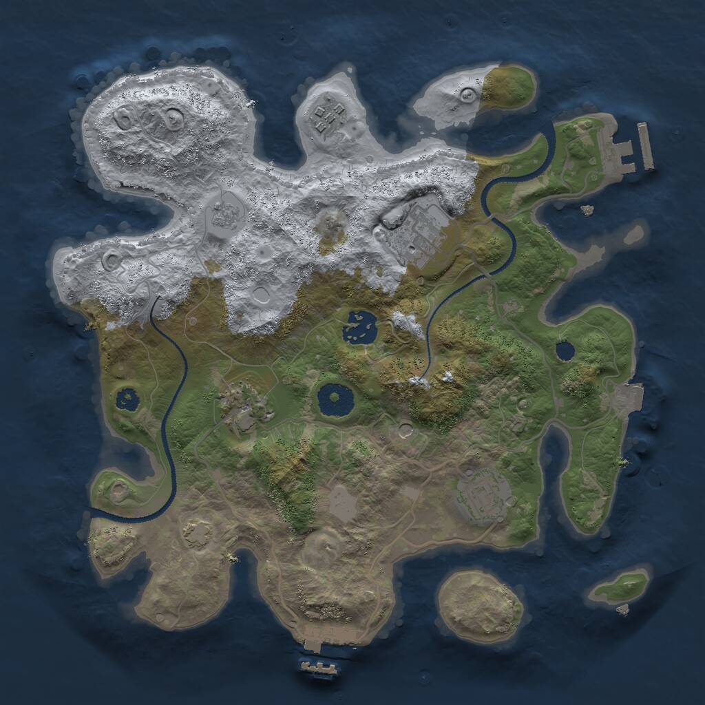 Rust Map: Procedural Map, Size: 3000, Seed: 101726482, 11 Monuments