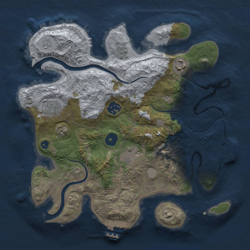 Rust Map: Procedural Map, Size: 3000, Seed: 101726482, 11 Monuments