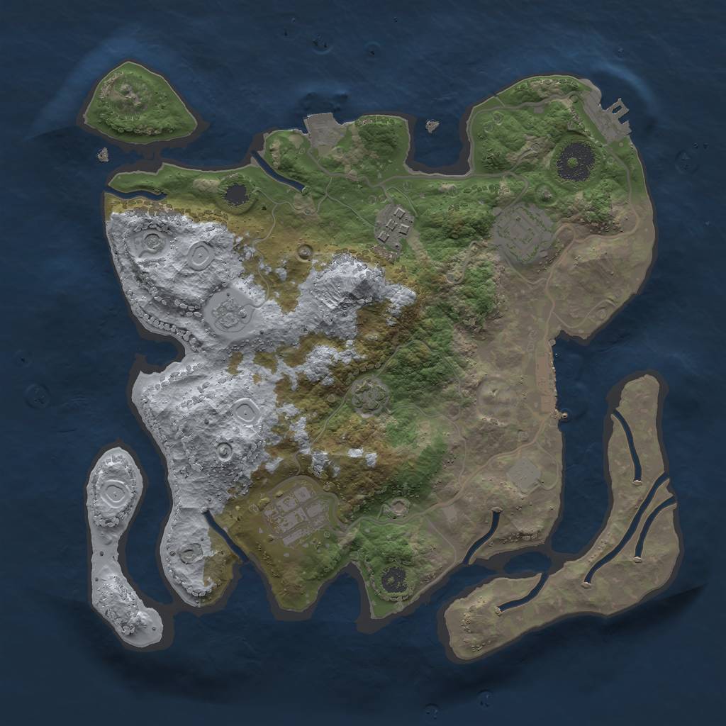 Rust Map: Procedural Map, Size: 2850, Seed: 1915311601, 11 Monuments