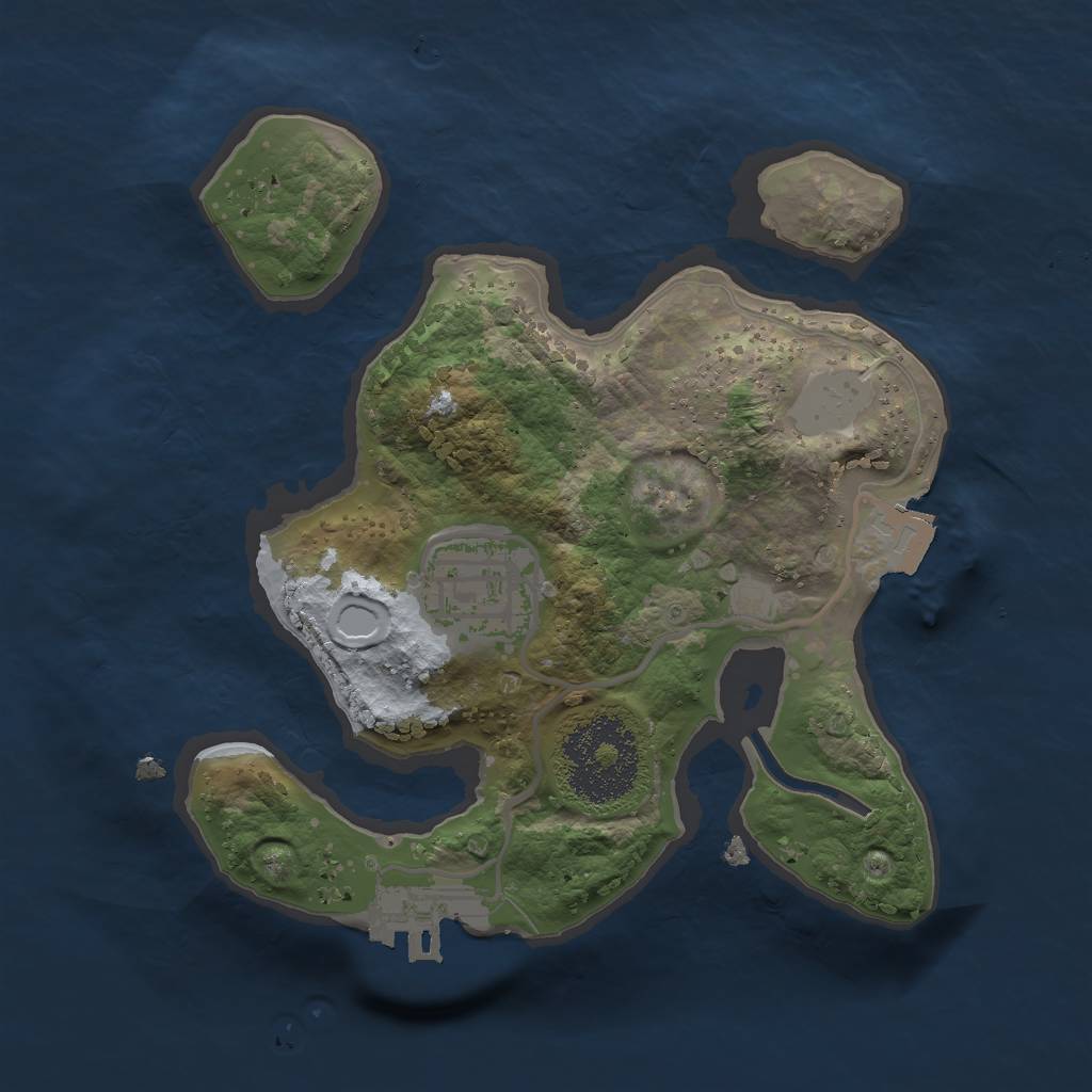 Rust Map: Procedural Map, Size: 2000, Seed: 1034653103, 5 Monuments