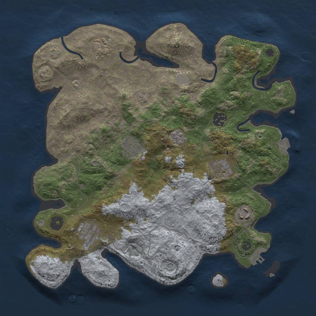 Rust Map: Procedural Map, Size: 3400, Seed: 22792714, 14 Monuments