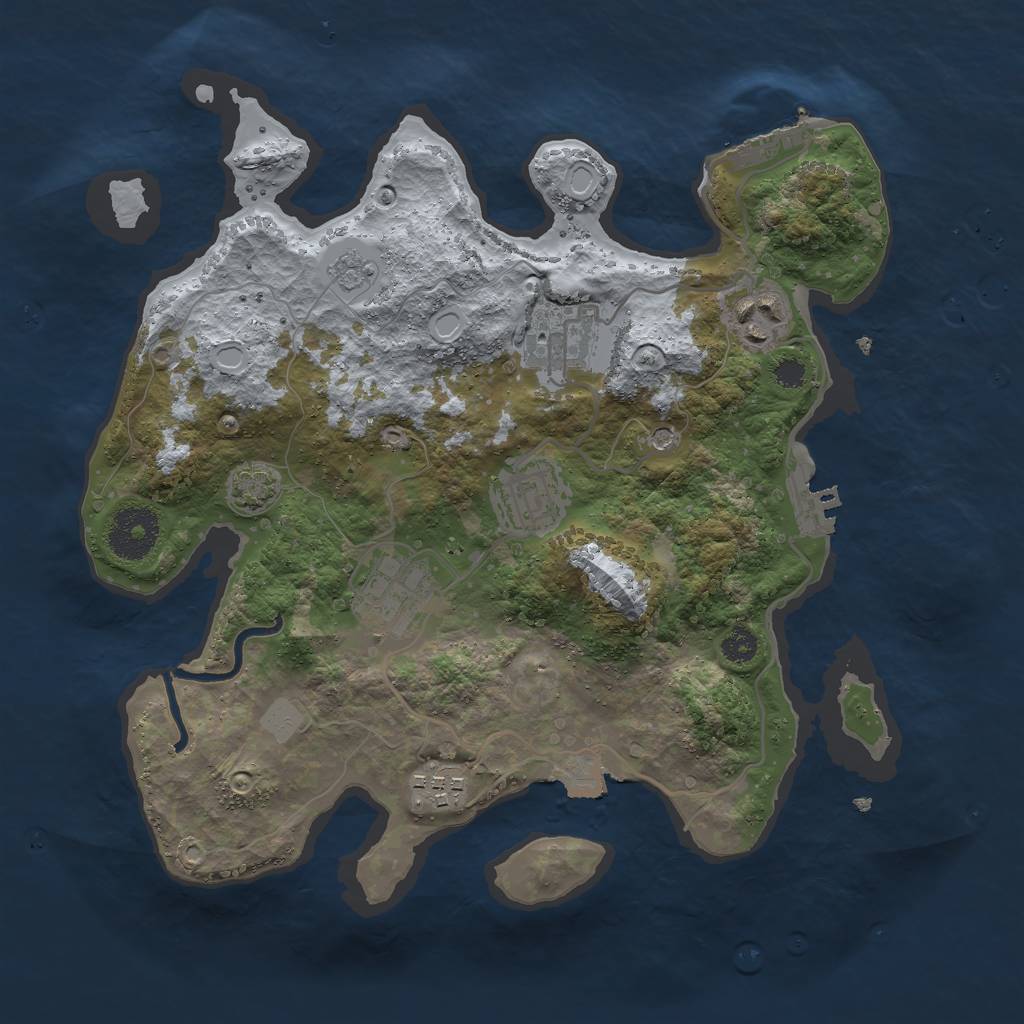 Rust Map: Procedural Map, Size: 3000, Seed: 76589, 13 Monuments