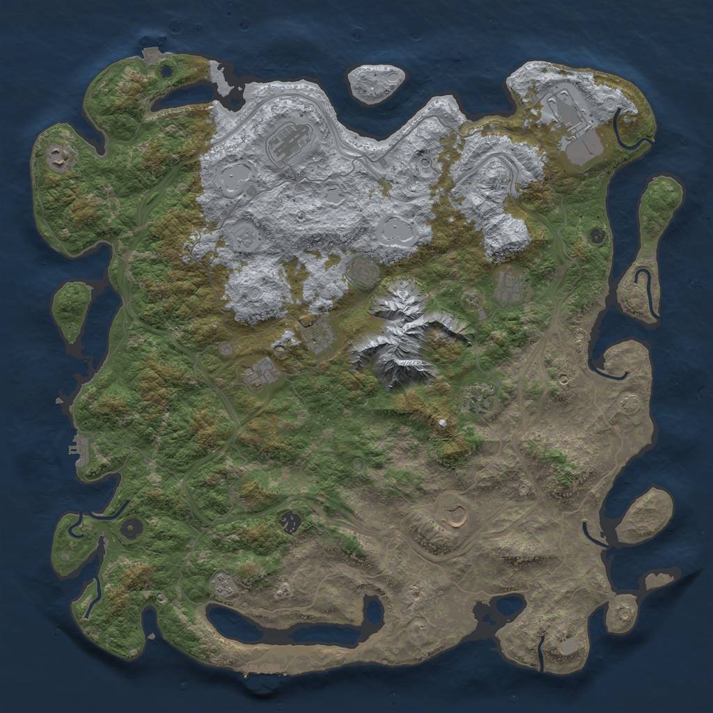 Rust Map: Procedural Map, Size: 5000, Seed: 572289020, 19 Monuments