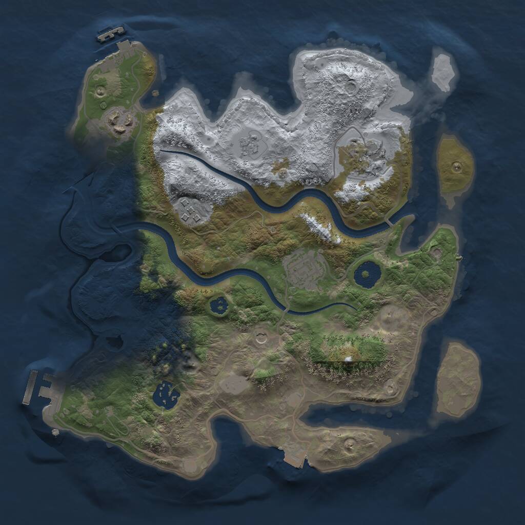 Rust Map: Procedural Map, Size: 3000, Seed: 1337420187, 10 Monuments