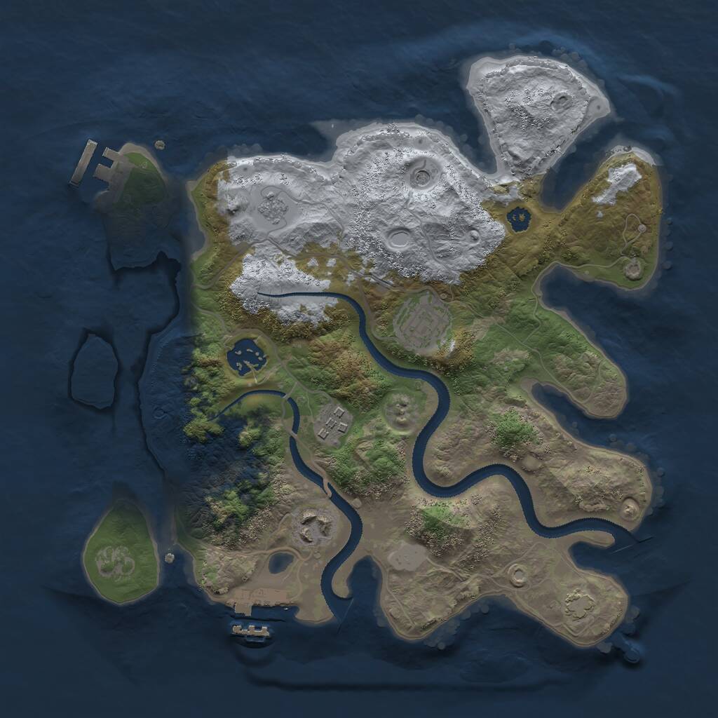 Rust Map: Procedural Map, Size: 3000, Seed: 4107859, 10 Monuments
