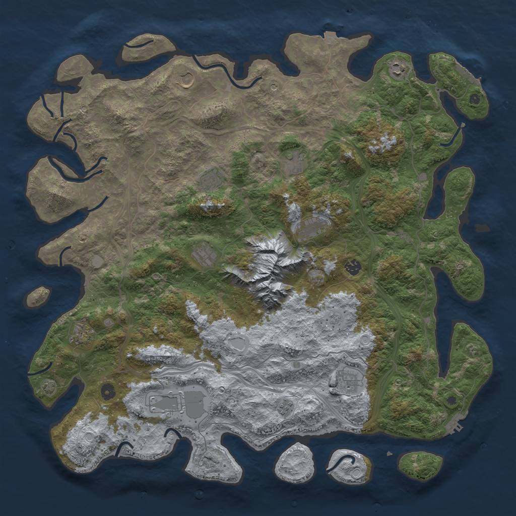 Rust Map: Procedural Map, Size: 5000, Seed: 1569682568, 19 Monuments
