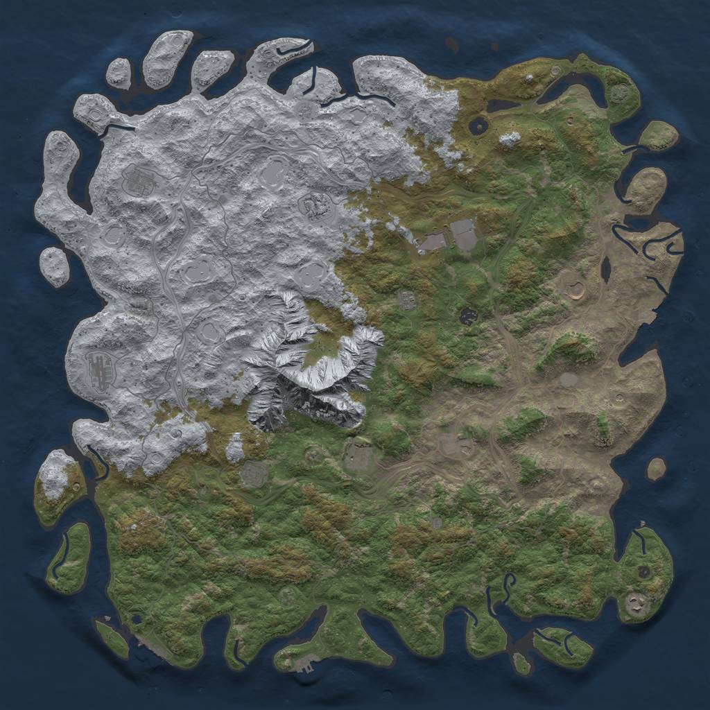 Rust Map: Procedural Map, Size: 6000, Seed: 182317489, 19 Monuments
