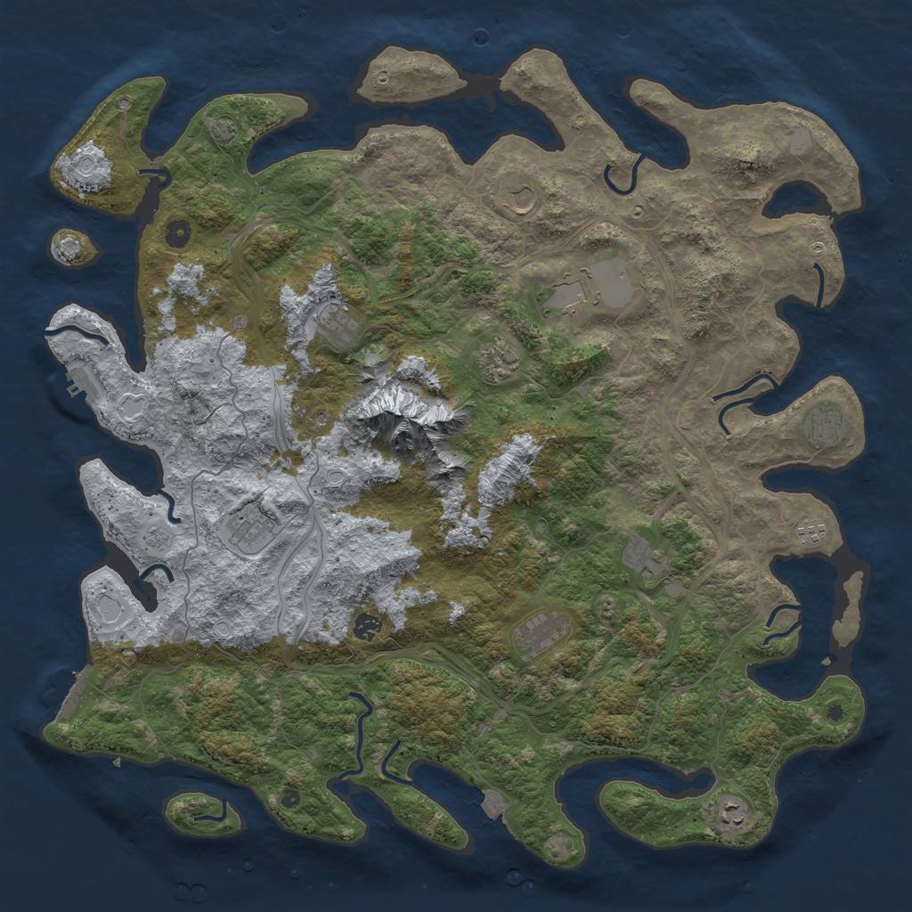 Rust Map: Procedural Map, Size: 5000, Seed: 9510374, 19 Monuments