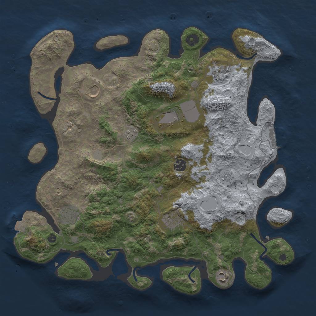 Rust Map: Procedural Map, Size: 3800, Seed: 55907974, 15 Monuments