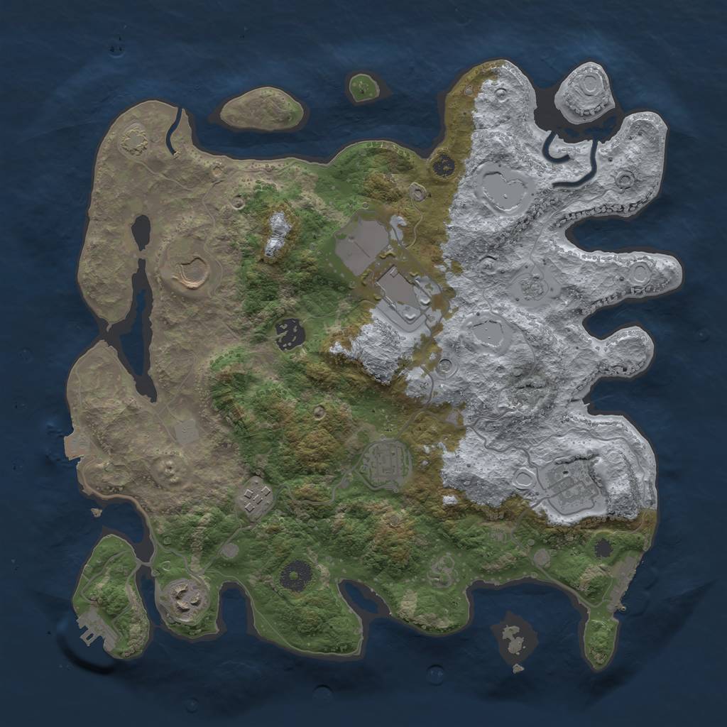 Rust Map: Procedural Map, Size: 3500, Seed: 433770256, 15 Monuments