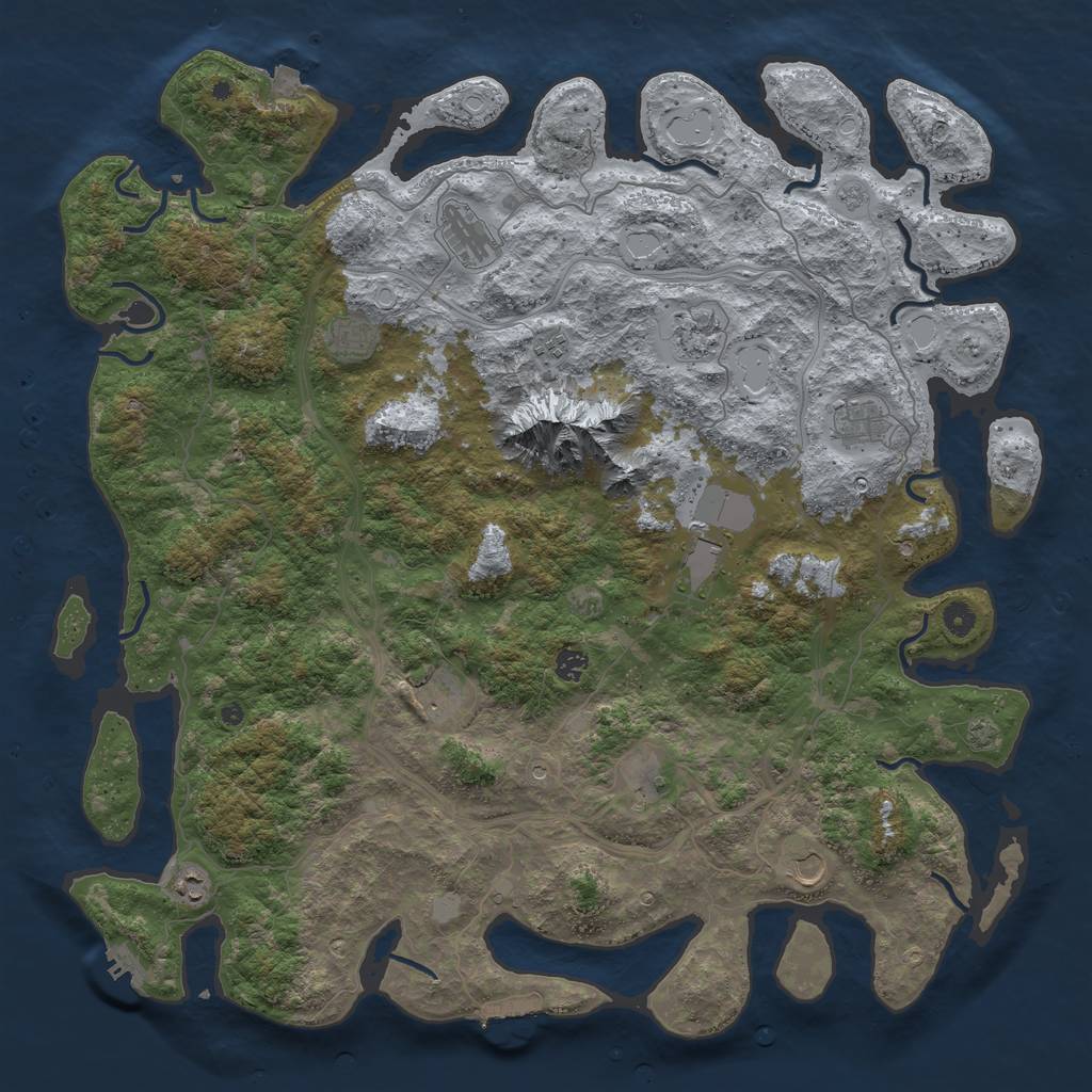 Rust Map: Procedural Map, Size: 5000, Seed: 5762980, 19 Monuments