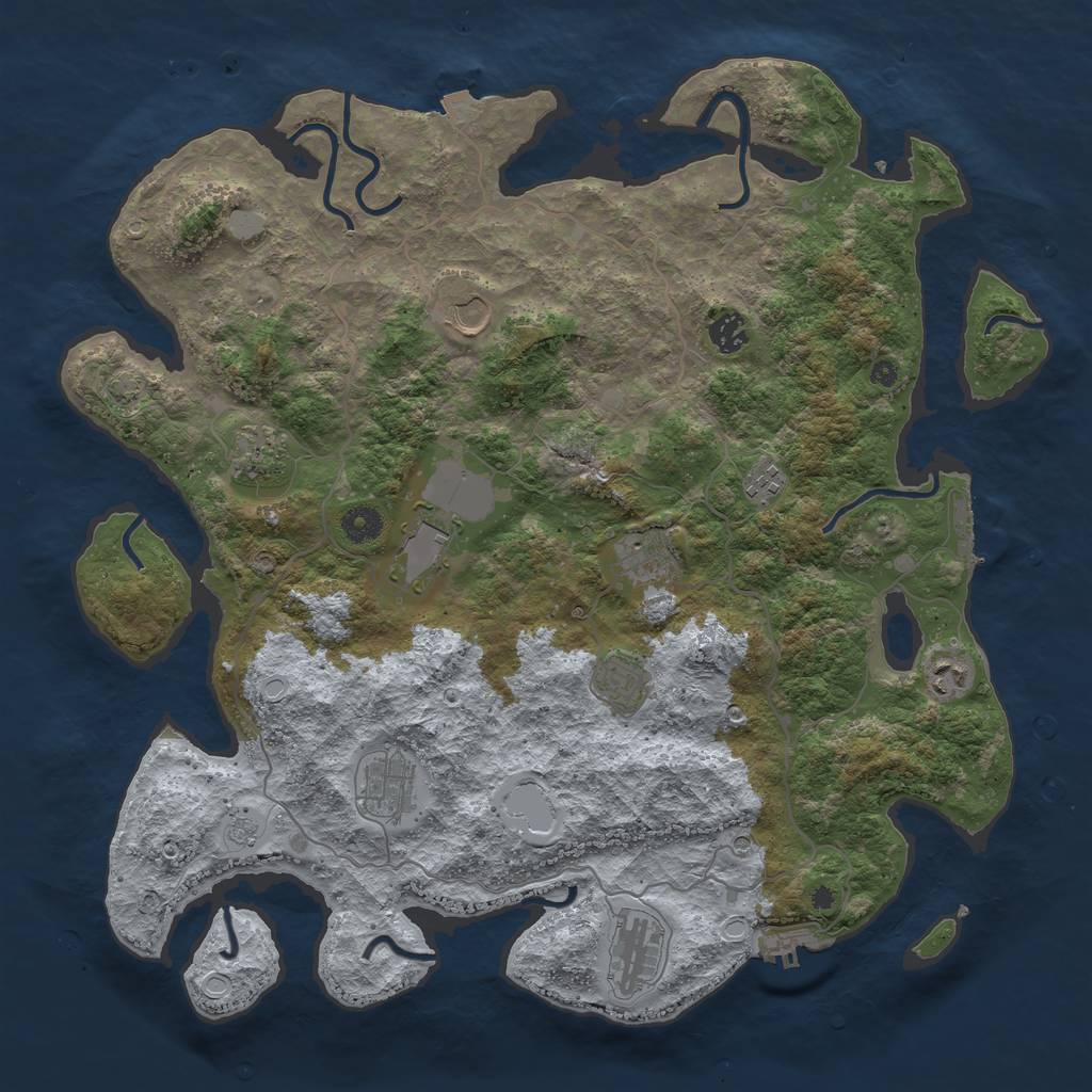 Rust Map: Procedural Map, Size: 4200, Seed: 1686630314, 18 Monuments