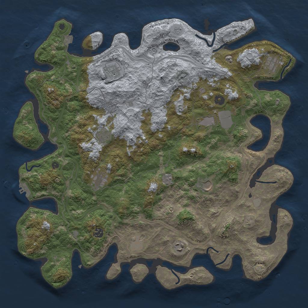 Rust Map: Procedural Map, Size: 4500, Seed: 124312, 17 Monuments