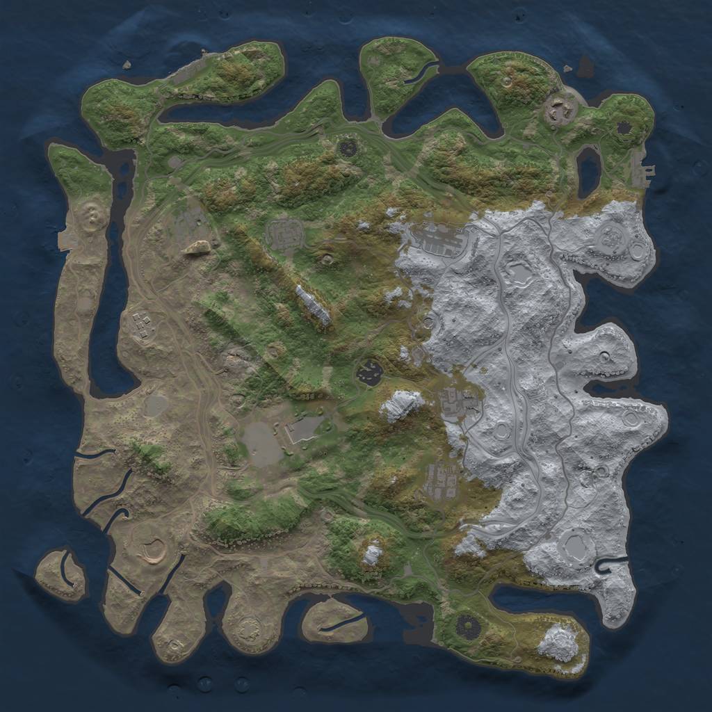 Rust Map: Procedural Map, Size: 4250, Seed: 1326085455, 18 Monuments