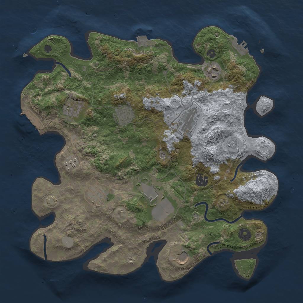 Rust Map: Procedural Map, Size: 3500, Seed: 135156, 17 Monuments
