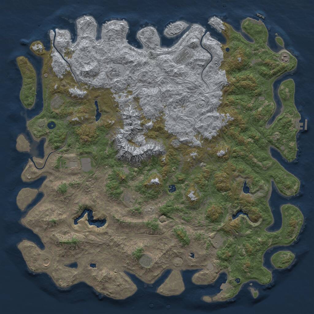 Rust Map: Procedural Map, Size: 6000, Seed: 201902742, 17 Monuments