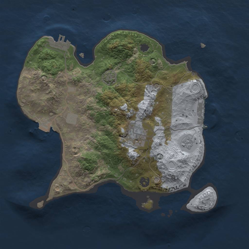 Rust Map: Procedural Map, Size: 2500, Seed: 6294201, 9 Monuments