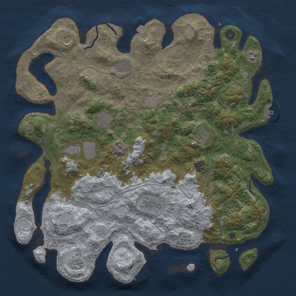 Rust Map: Procedural Map, Size: 4450, Seed: 1508819165, 19 Monuments