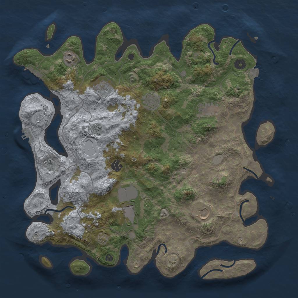 Rust Map: Procedural Map, Size: 4000, Seed: 958791462, 16 Monuments