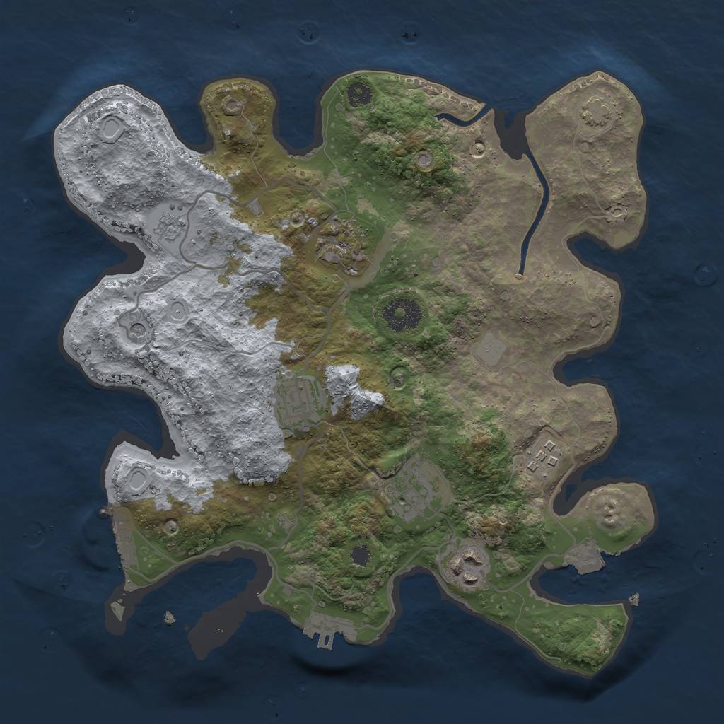 Rust Map: Procedural Map, Size: 3000, Seed: 15795, 13 Monuments
