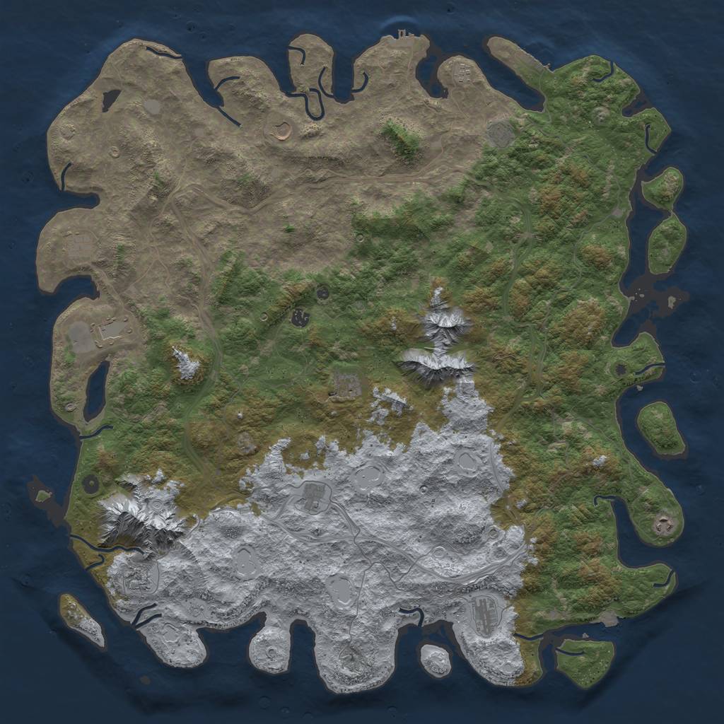 Rust Map: Procedural Map, Size: 6000, Seed: 49141961, 19 Monuments
