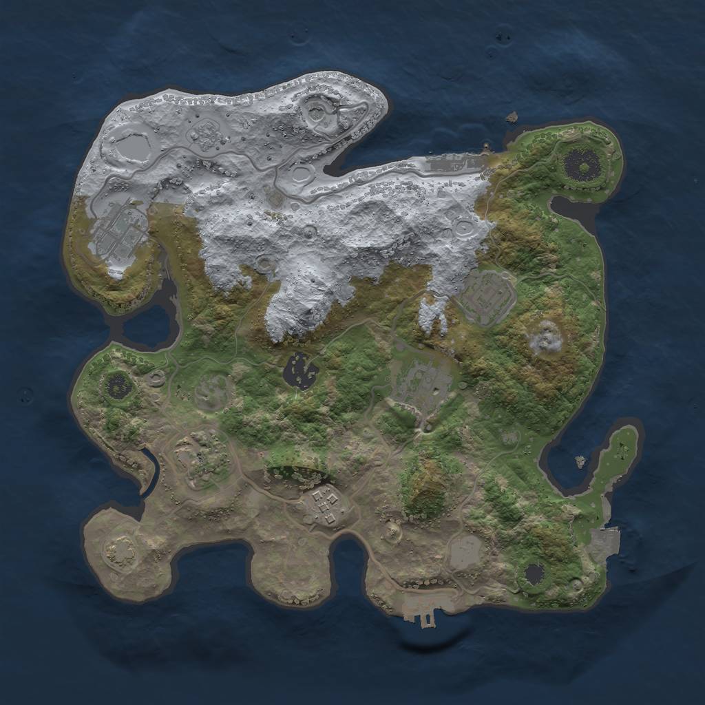 Rust Map: Procedural Map, Size: 3000, Seed: 18767, 14 Monuments