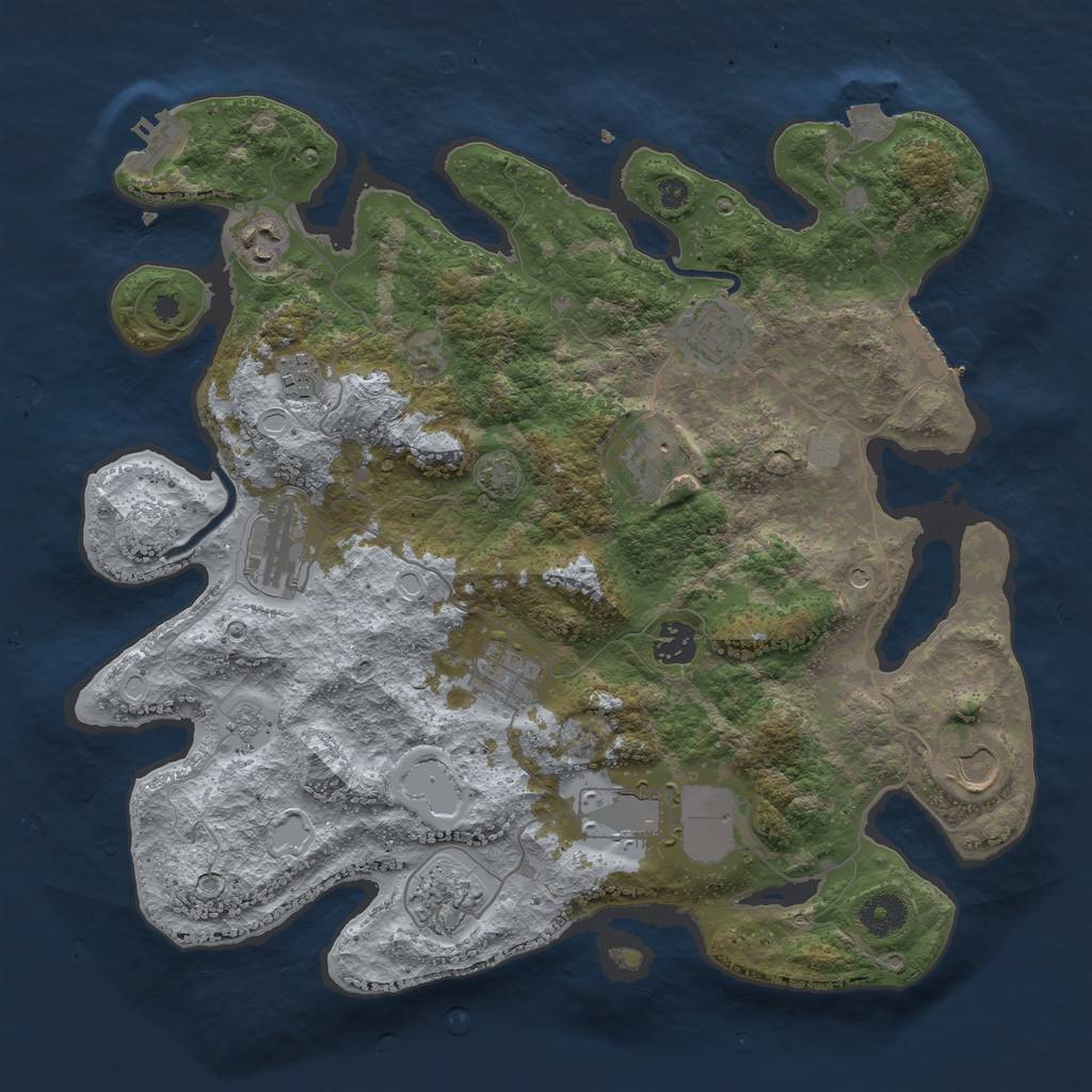 Rust Map: Procedural Map, Size: 3696, Seed: 1592298011, 18 Monuments