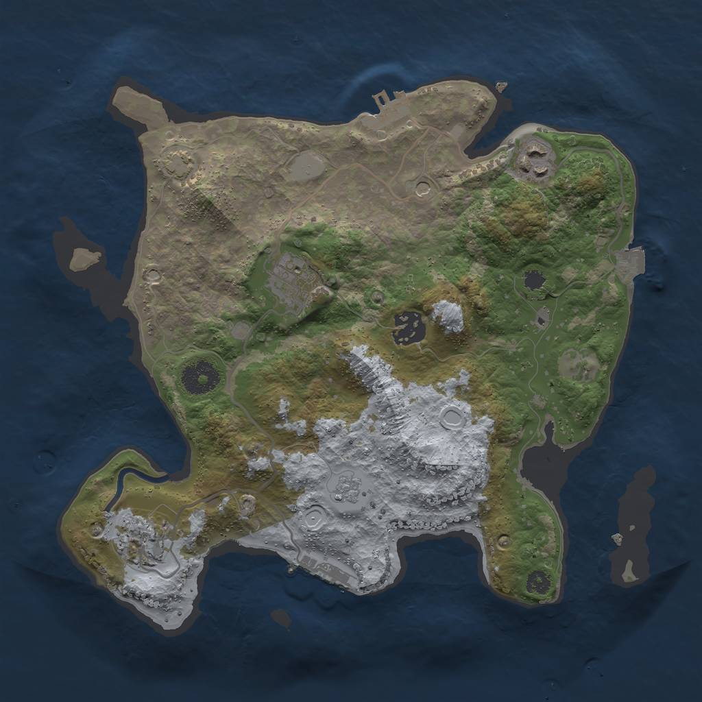 Rust Map: Procedural Map, Size: 3000, Seed: 49141961, 12 Monuments