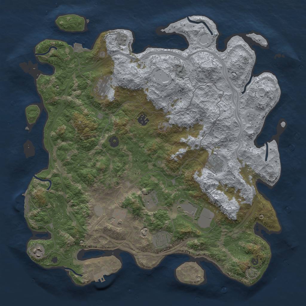 Rust Map: Procedural Map, Size: 4250, Seed: 300475612, 17 Monuments