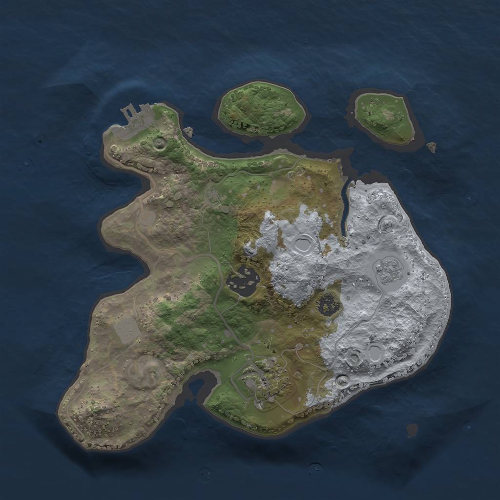 Rust Map: Procedural Map, Size: 2400, Seed: 758717275, 7 Monuments