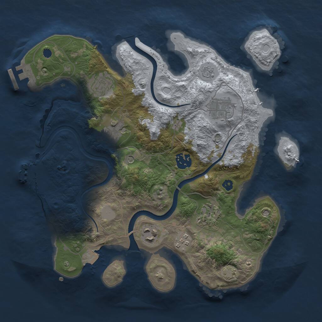 Rust Map: Procedural Map, Size: 3000, Seed: 342361172, 13 Monuments