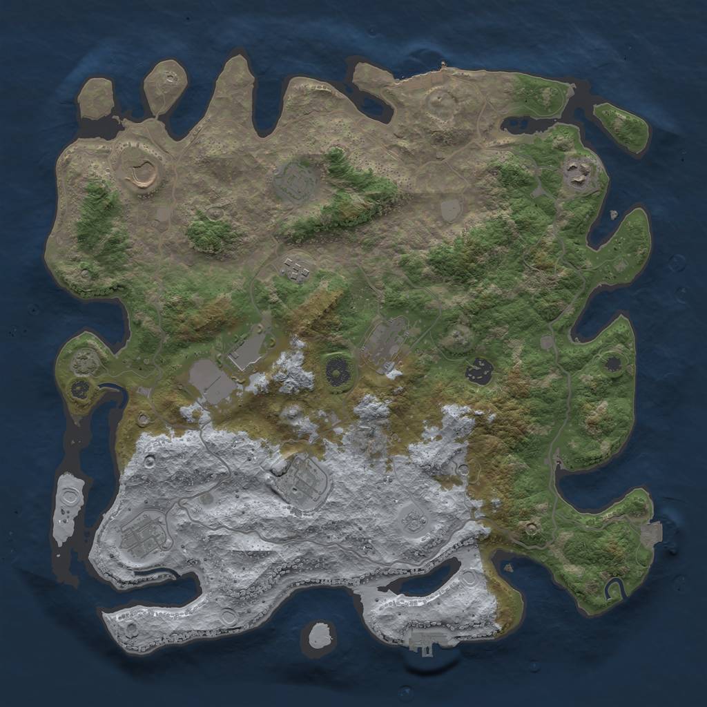 Rust Map: Procedural Map, Size: 4000, Seed: 1653665268, 17 Monuments