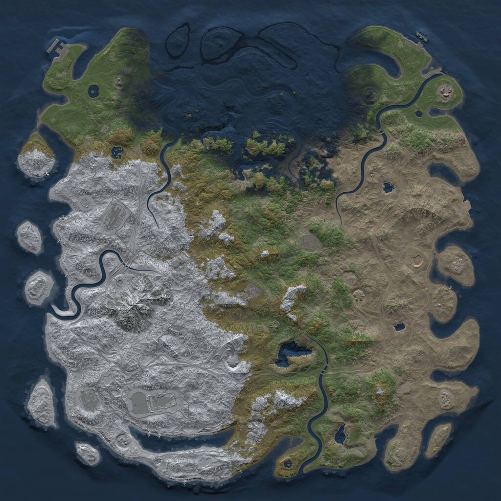 Rust Map: Procedural Map, Size: 6000, Seed: 475752003, 17 Monuments