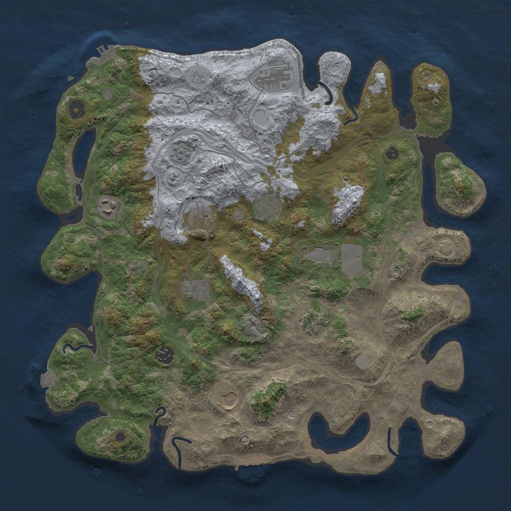 Rust Map: Procedural Map, Size: 4250, Seed: 1023026367, 18 Monuments